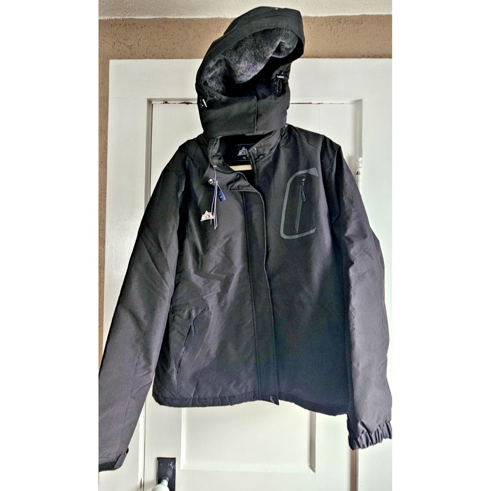 NWT MOERDENG women's XL waterproof breathable black coat sherpa lined insulated